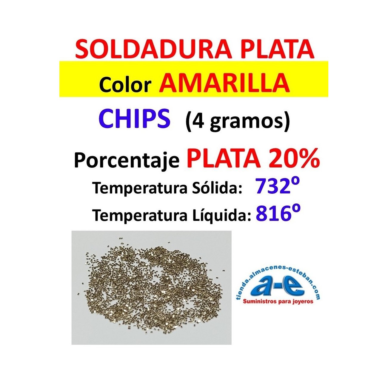 SOLDADURA PLATA AMARILLA FUERTE USA CHIPS