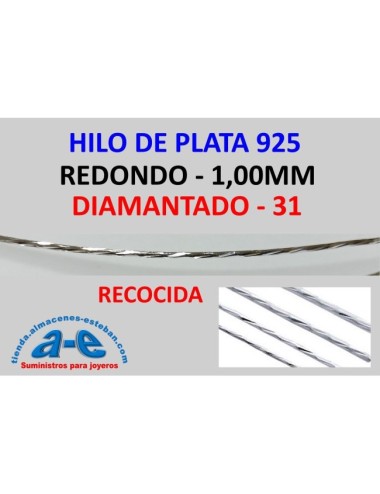 HILO PLATA REDONDO 1,00MM DIAMANTADO-31 (1m)