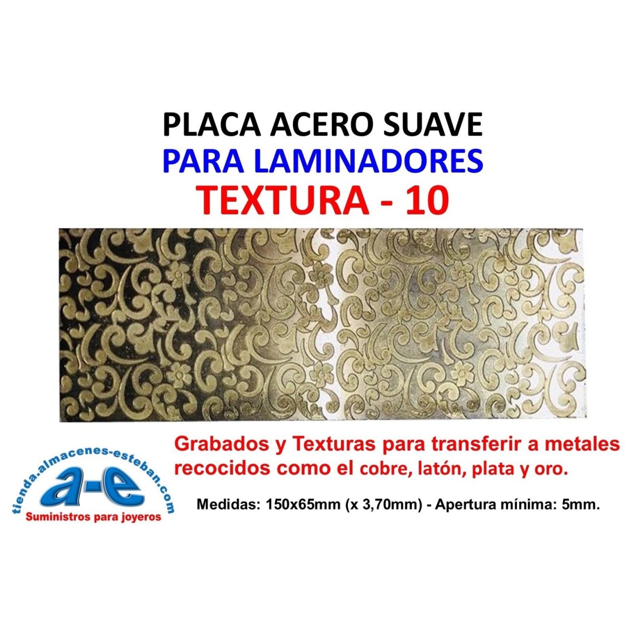 PLACA ACERO PARA LAMINADOR TEXTURA-10