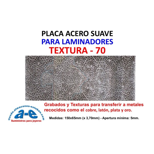 PLACA ACERO PARA LAMINADOR TEXTURA-70