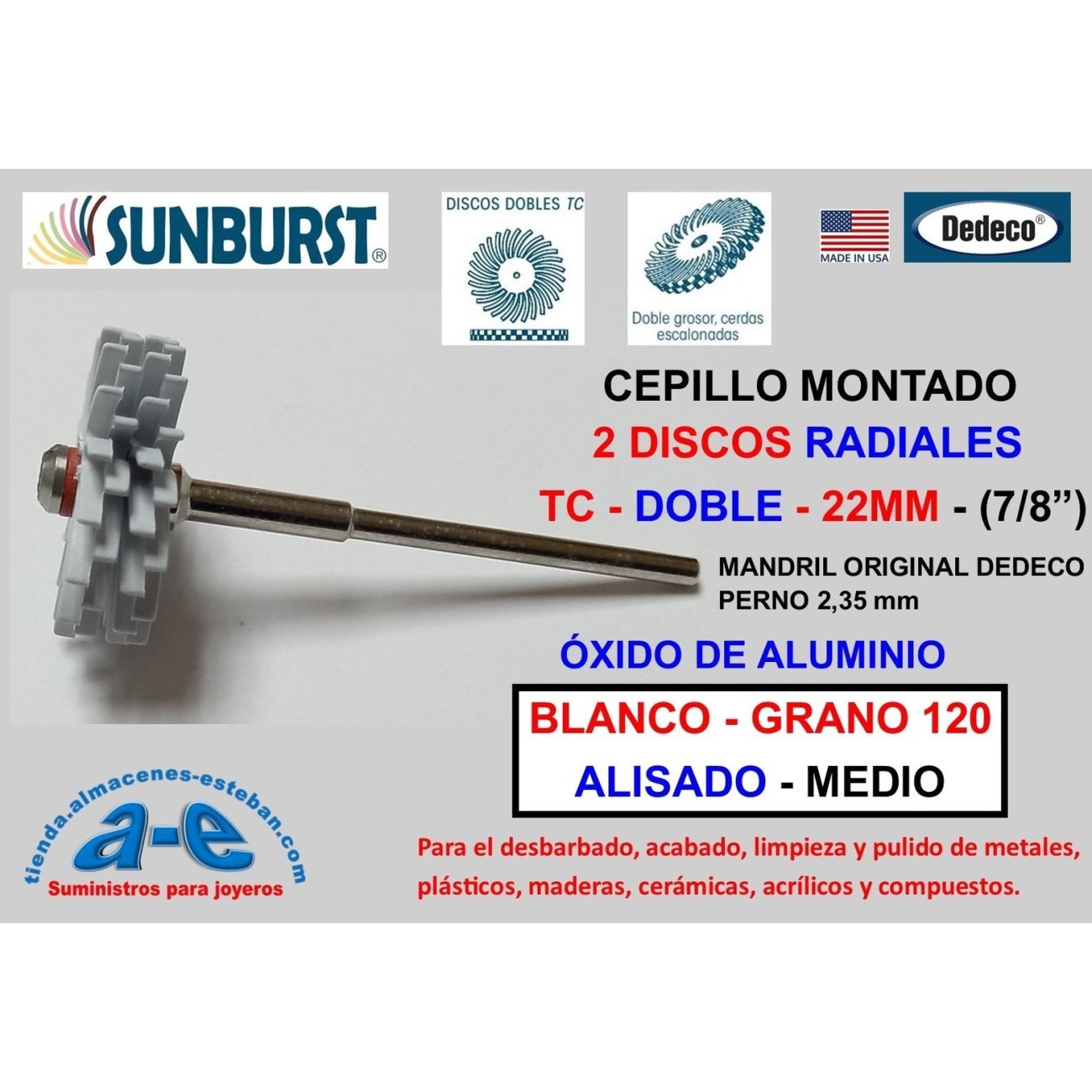 CEP. SUNBURST TC DOBLE 2-22MM DEDECO MONTADO BLANCO