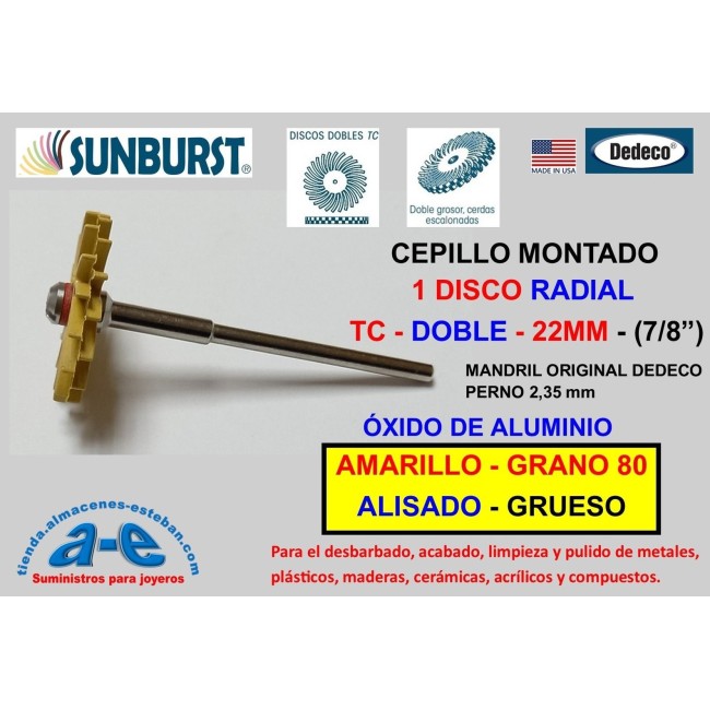 CEP. SUNBURST TC DOBLE 1-22MM DEDECO MONTADO AMARILLO