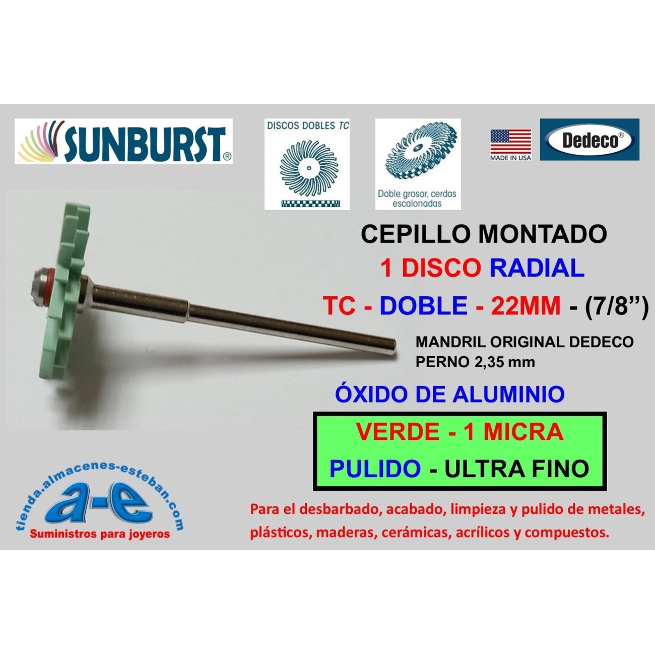 CEP. SUNBURST TC DOBLE 1-22MM DEDECO MONTADO VERDE