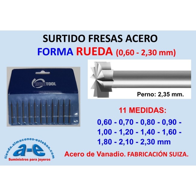 SURTIDO FRESAS RUEDA 006-023 11UN. EUROTOOL