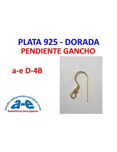 PENDIENTE PLATA DORADA GANCHO AE D-4B