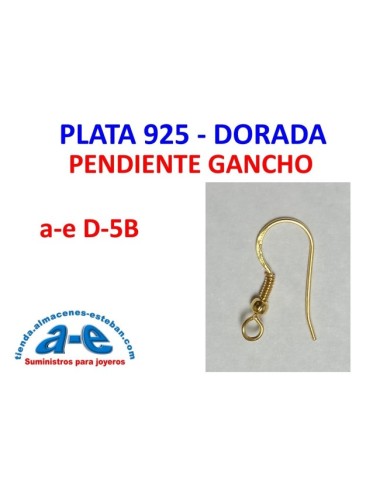 PENDIENTE PLATA DORADA GANCHO AE D-5B