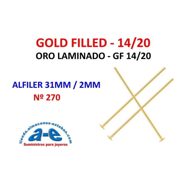 GOLD FILLED ALFILER 31MM/2MM 270 (UN)