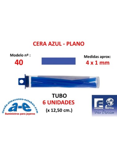 CERA FERRIS AZUL - COWDERY N 40 - TIRA PLANA 4x1 MM (6un)