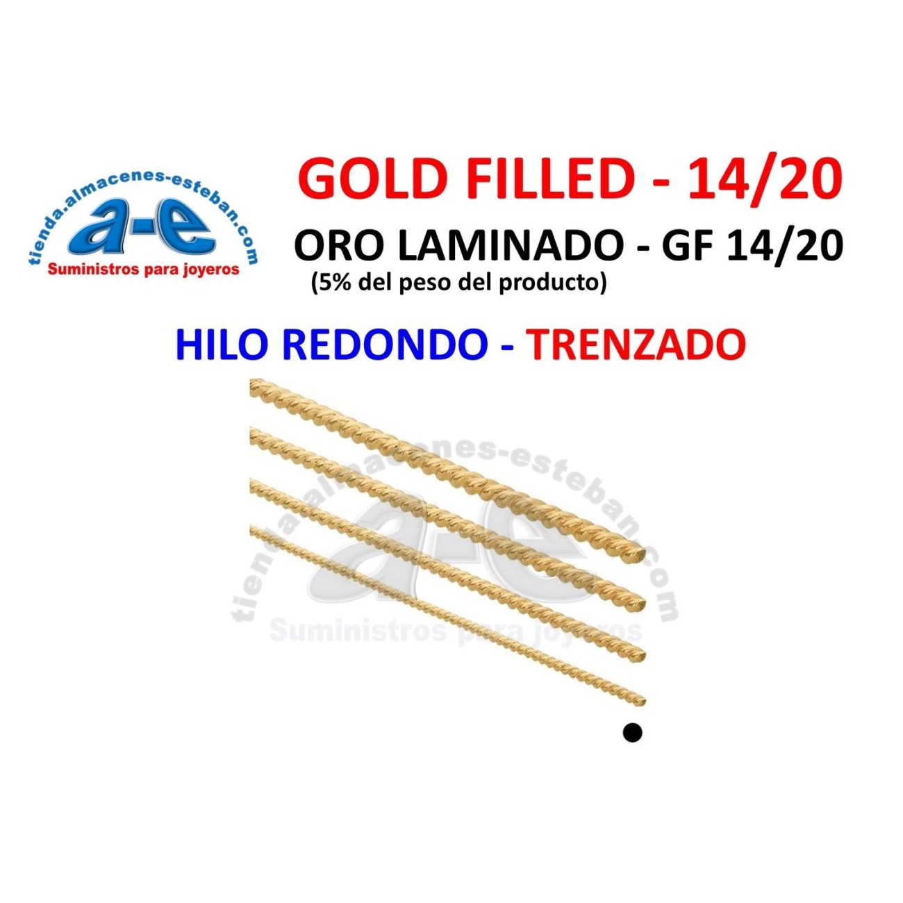 GOLD FILLED RED. TRENZADO 1,63mm-R AMARILLO 14/20 (1cm)