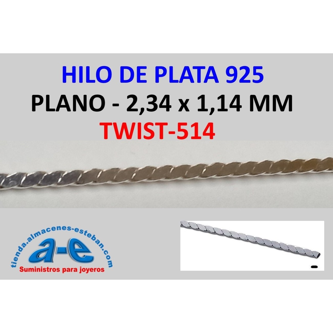 HILO PLATA PLANO TWIST-514 (30CM)