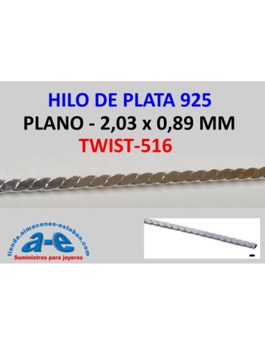 HILO PLATA PLANO TWIST-516 (30CM)