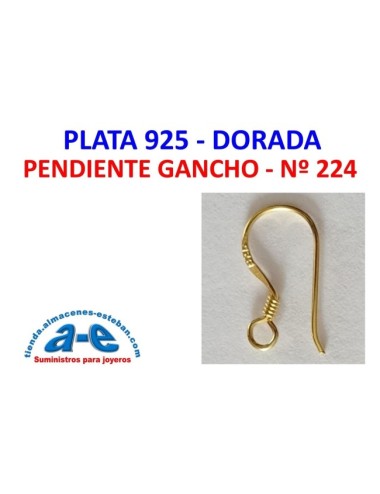 PENDIENTE PLATA DORADA GANCHO 224