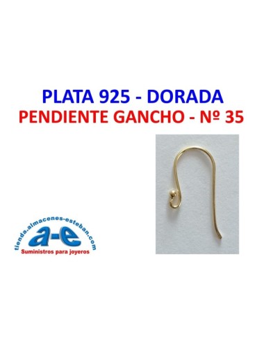 PENDIENTE PLATA DORADA GANCHO 35