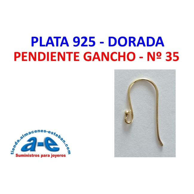PENDIENTE PLATA DORADA GANCHO 35