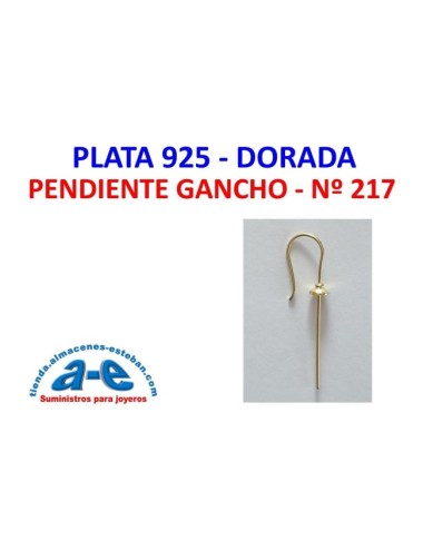 PENDIENTE PLATA DORADA GANCHO 217