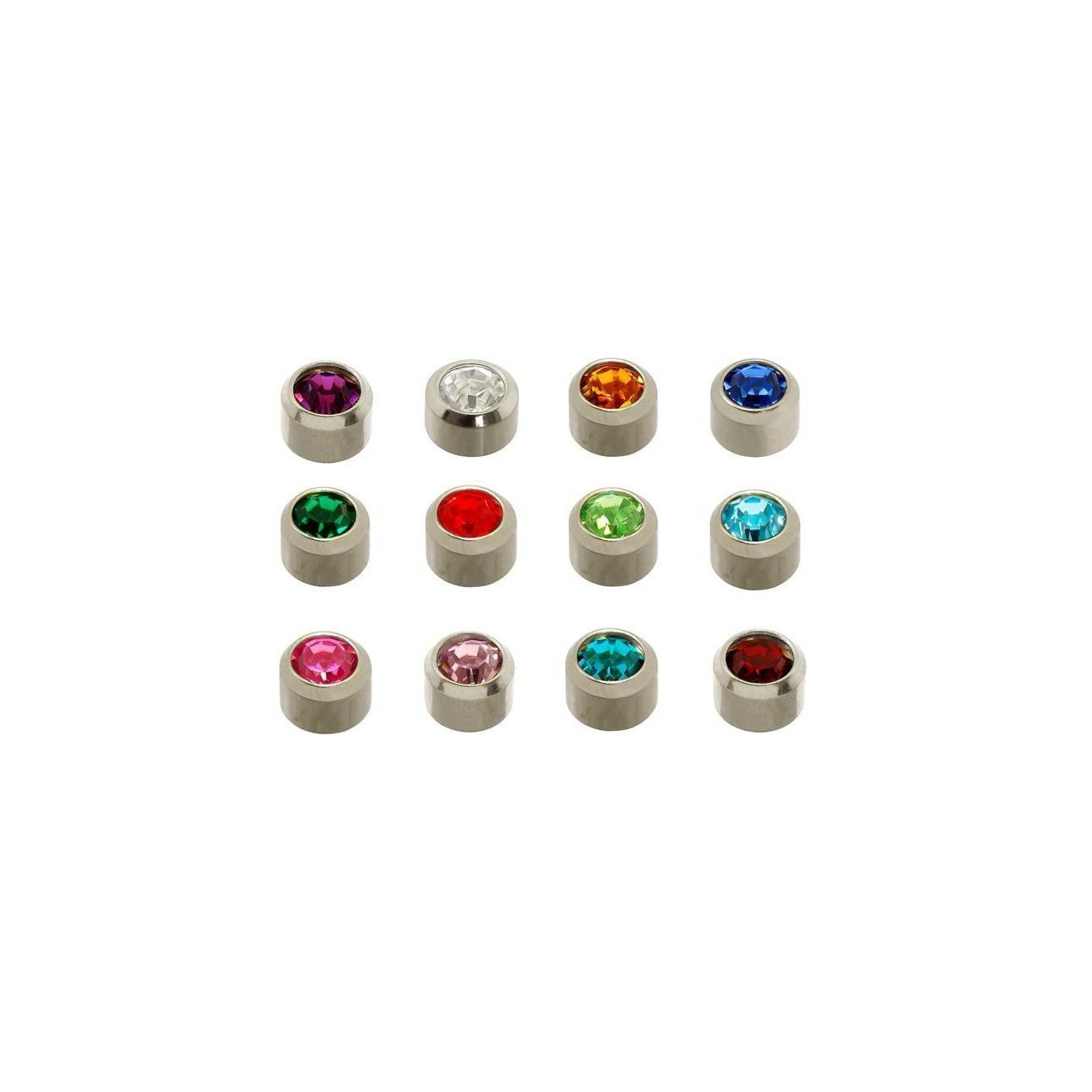 PENDIENTES PERFORAR CAFLON PLATEADO CHATON PIEDRAS COLORES