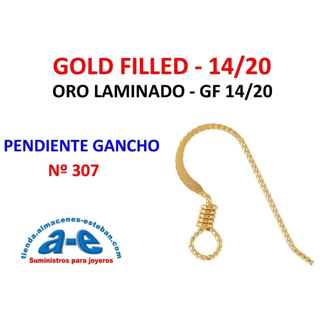 GOLD FILLED PENDIENTE GANCHO 307