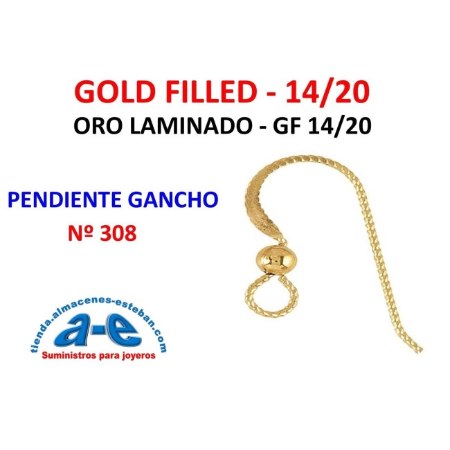 GOLD FILLED PENDIENTE GANCHO 308