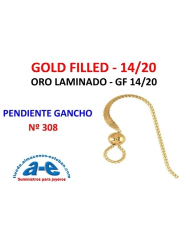 GOLD FILLED PENDIENTE GANCHO 308