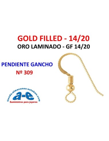 GOLD FILLED PENDIENTE GANCHO 309