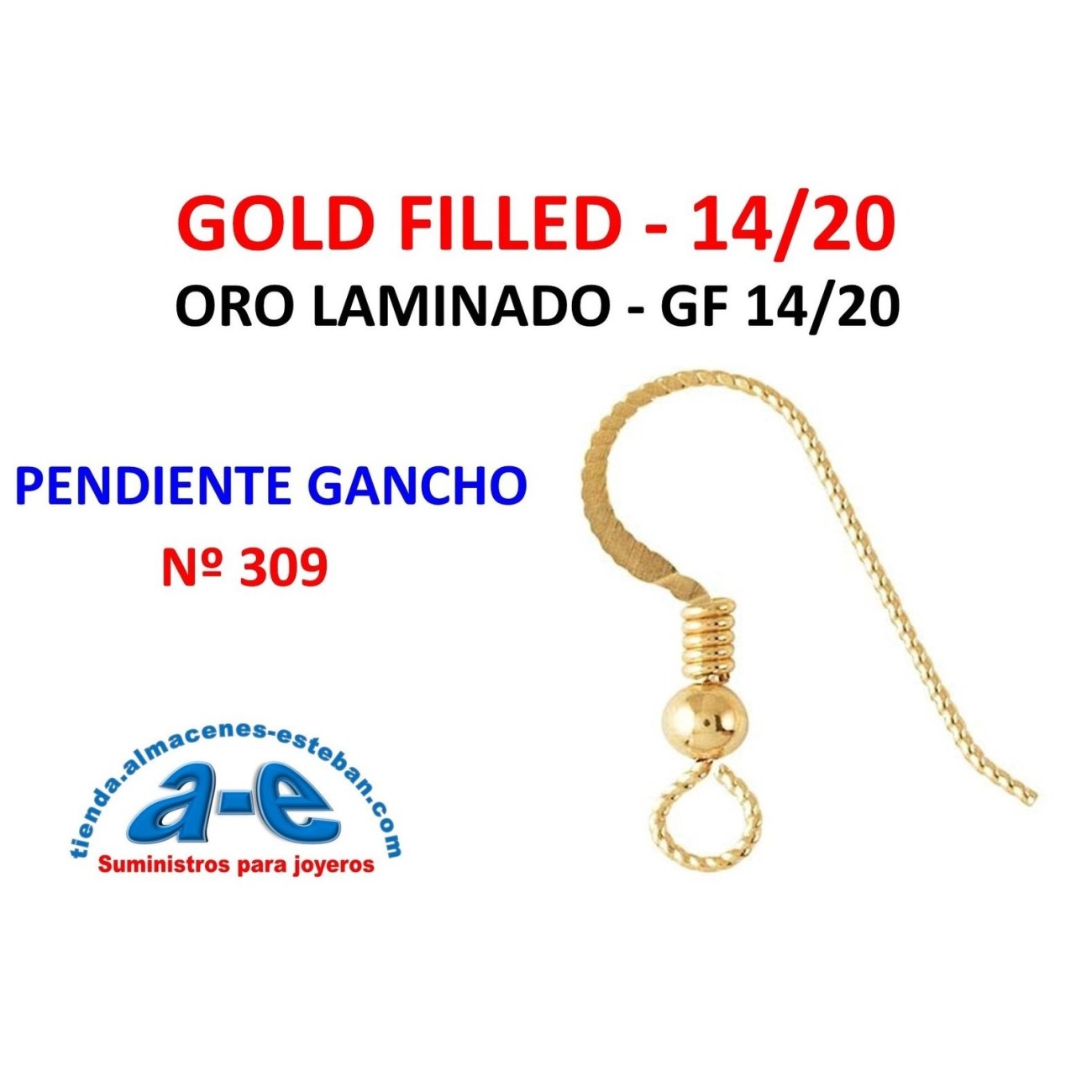 GOLD FILLED PENDIENTE GANCHO 309
