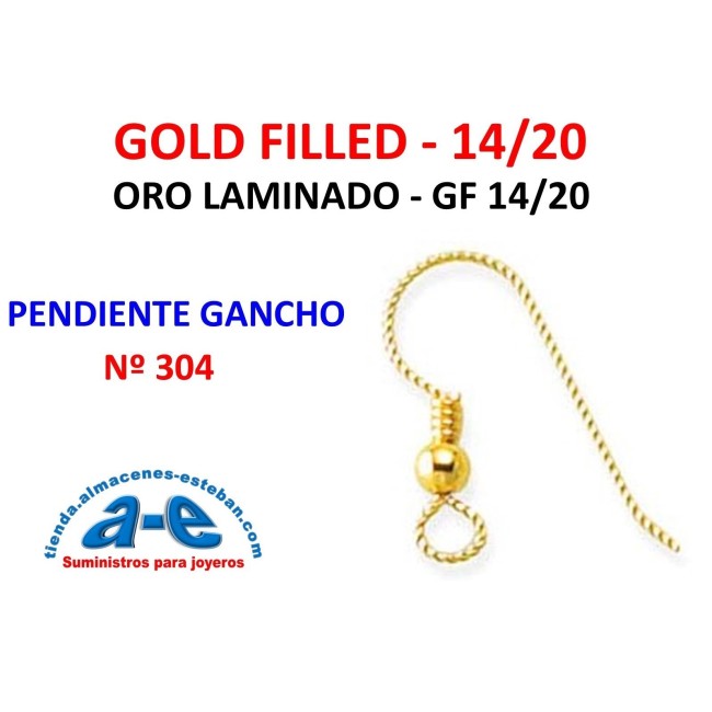 GOLD FILLED PENDIENTE GANCHO 304