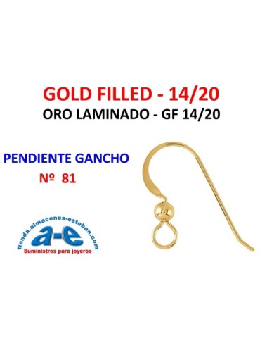 GOLD FILLED PENDIENTE GANCHO 81
