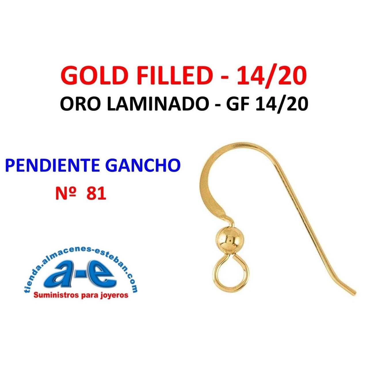 GOLD FILLED PENDIENTE GANCHO 81