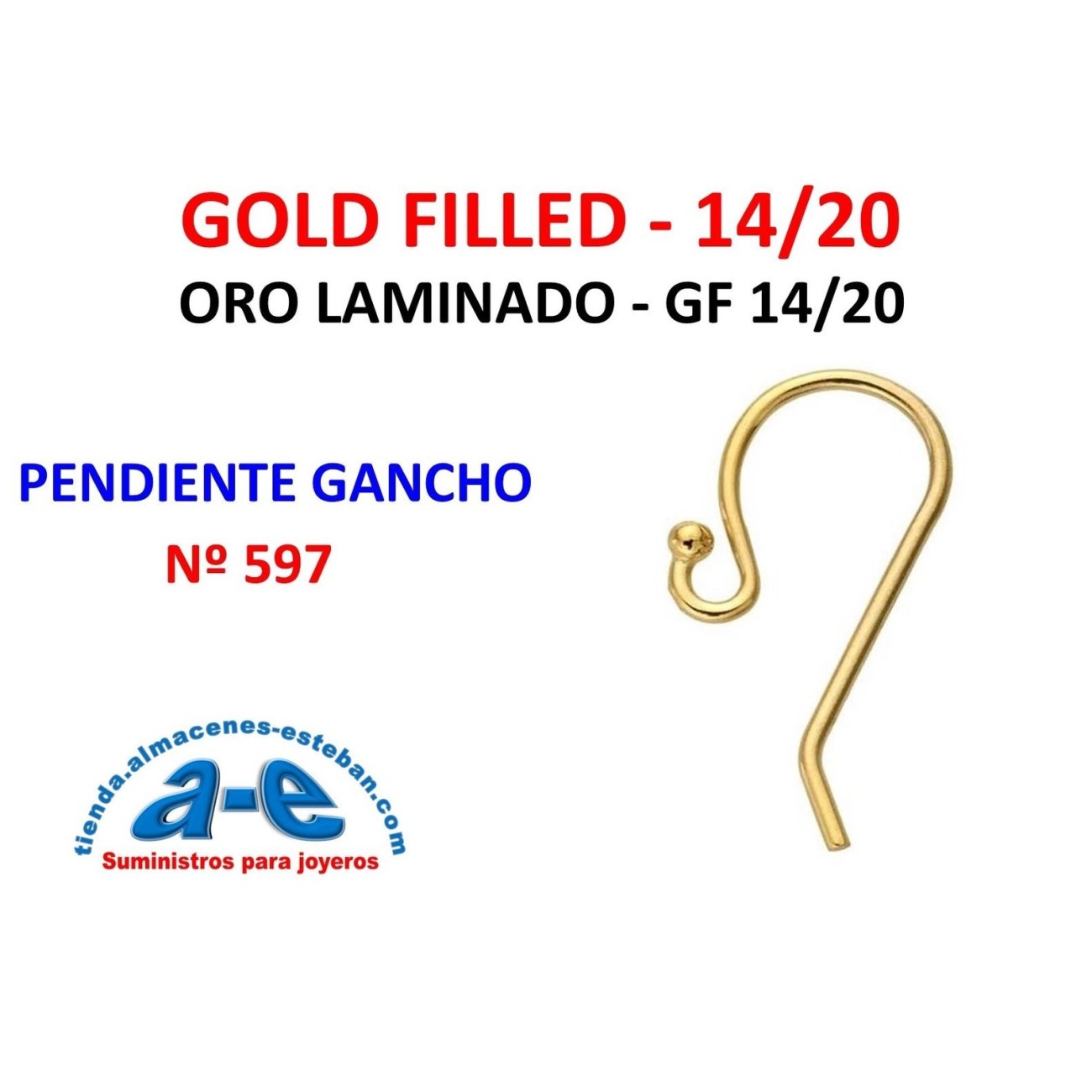 GOLD FILLED PENDIENTE GANCHO 597
