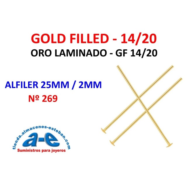 GOLD FILLED ALFILER 25MM/2MM 269 (UN)