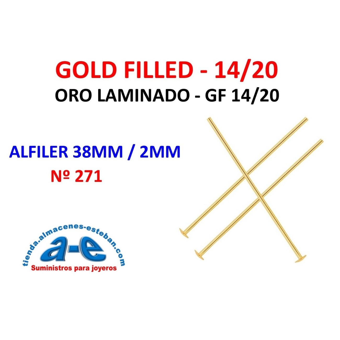 GOLD FILLED ALFILER 38MM/2MM 271 (UN)