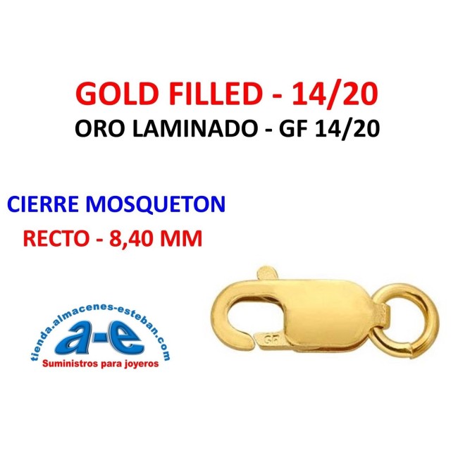 GOLD FILLED CIERRE MOSQUETON RECTO 8,40MM (UN)