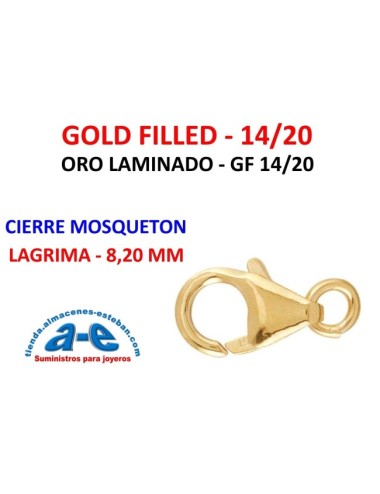 GOLD FILLED CIERRE MOSQUETON LAGRIMA 8,20MM (UN)