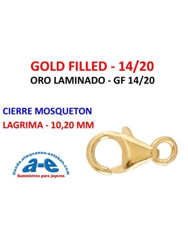 GOLD FILLED CIERRE MOSQ. LAGRIMA 10,20MM (UN)
