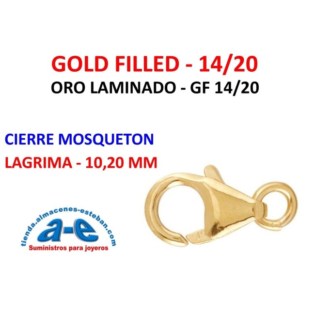 GOLD FILLED CIERRE MOSQ. LAGRIMA 10,20MM (UN)