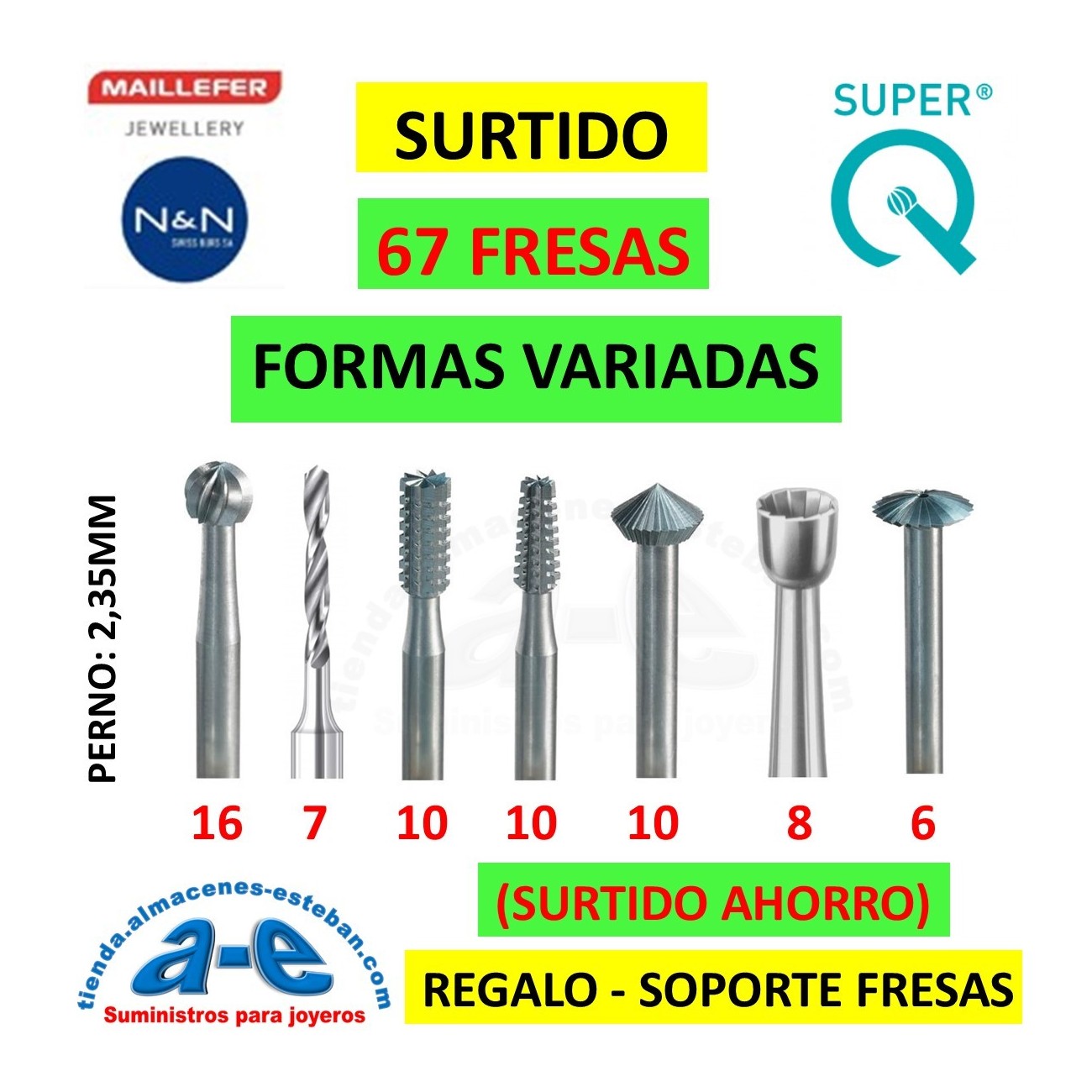 FRESAS MAILLEFER LOTE 67 UNID. SURTIDAS