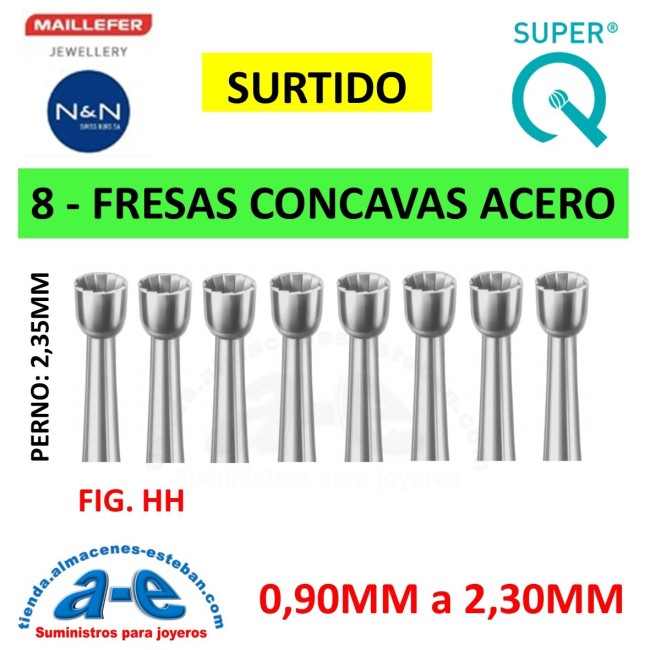 SURTIDO FRESAS CONCAVAS MAILLEFER FIG. S 009-023 (8 UNID)