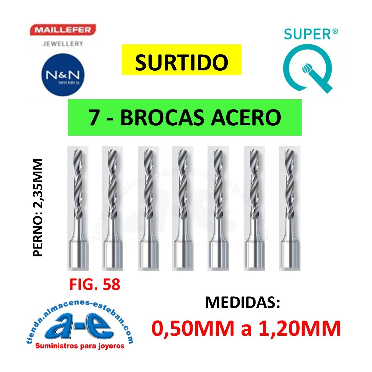 SURTIDO BROCAS MAILLEFER 005-012 (7 UNID)