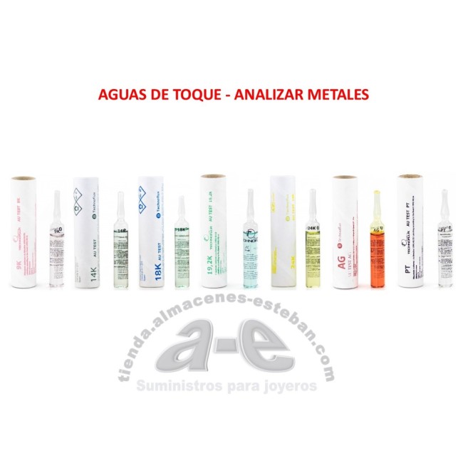 AGUAS DE TOQUE PARA ANALIZAR LOS METALES PRECIOSOS.