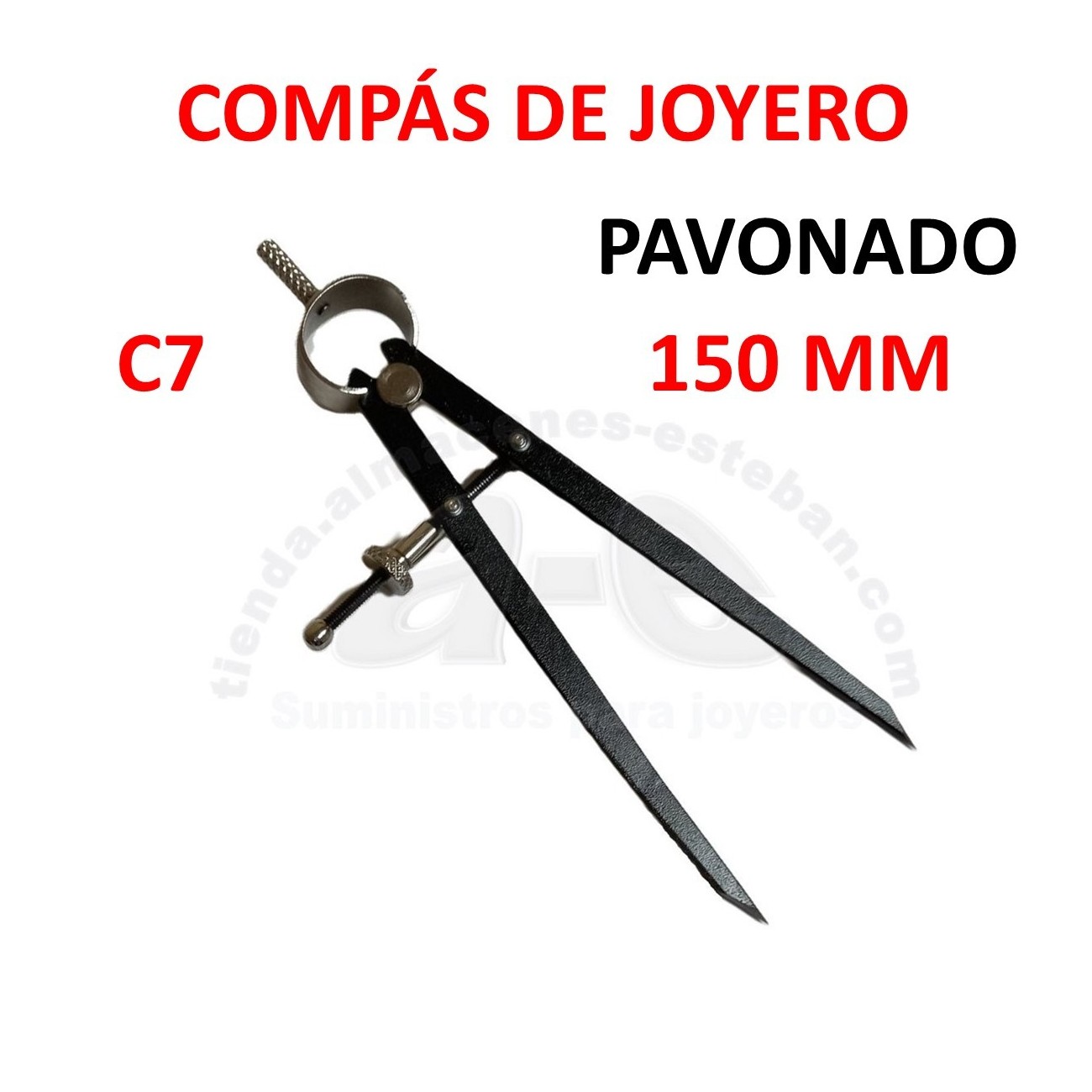 COMPAS DE JOYERO 150 MM ACERO PAVONADO PREMIUM - C7