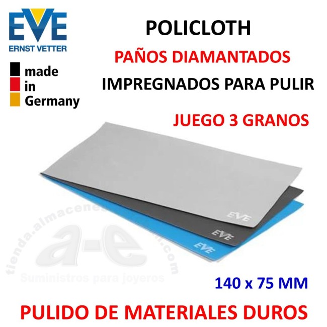 PAÑOS DIAMANTADOS PARA EL PULIDO EVE POLICLOTH (3 SURT.)