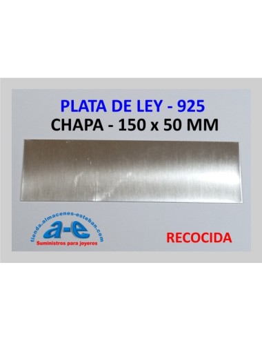 CHAPA PLATA 925 1,62MM-R (150X50MM) RECOCIDA