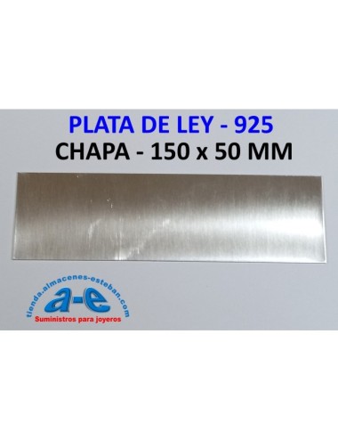 CHAPA PLATA 925 1,62MM-R (150X50MM) RECOCIDA