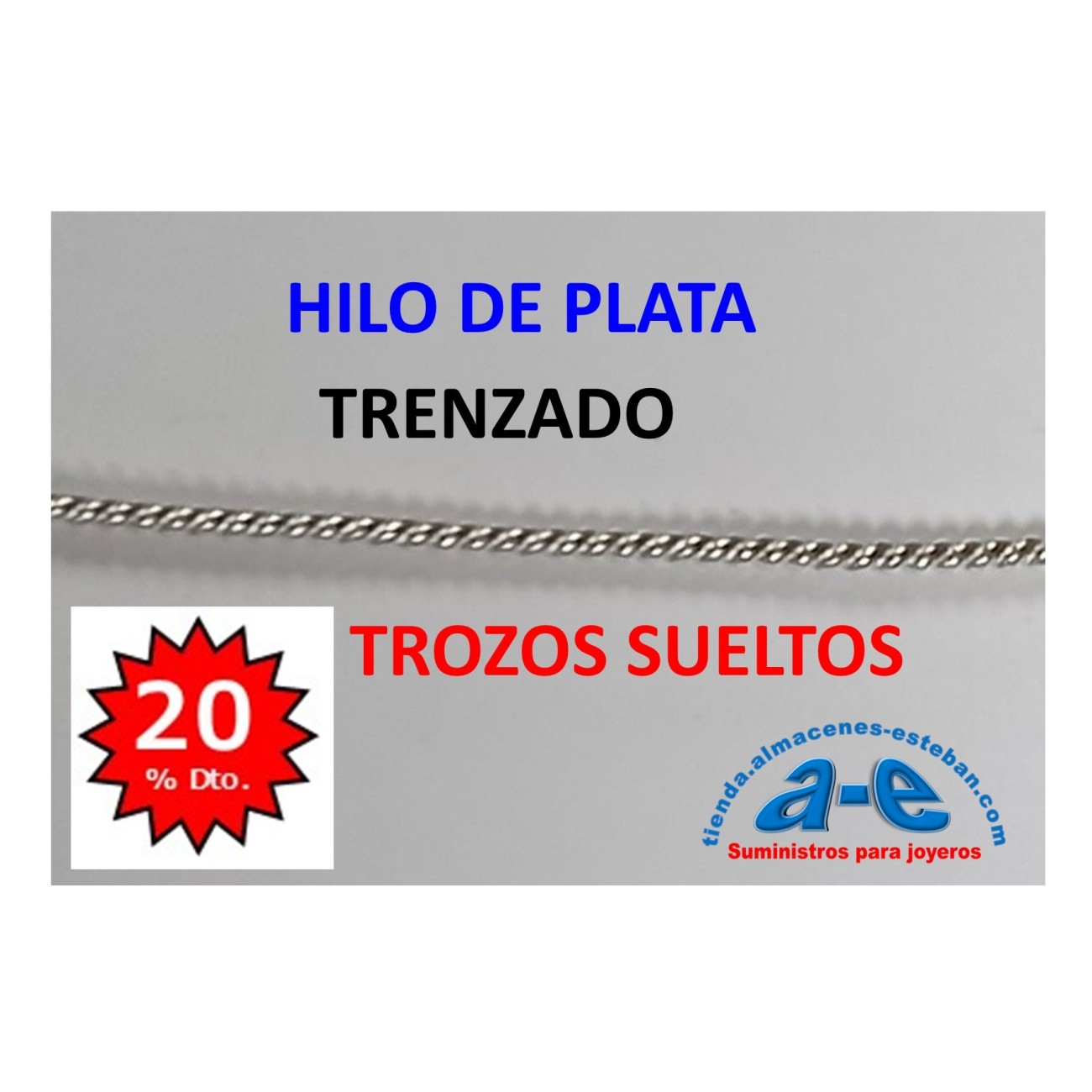 HILO PLATA TRENZADO 1,02MM (LOTE TROZOS N. 122)