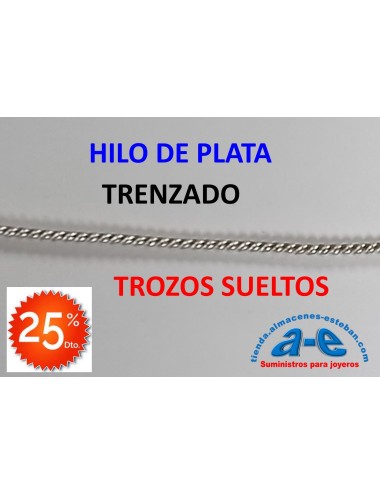 HILO PLATA TRENZADO 1,30MM (LOTE TROZOS N. 126)