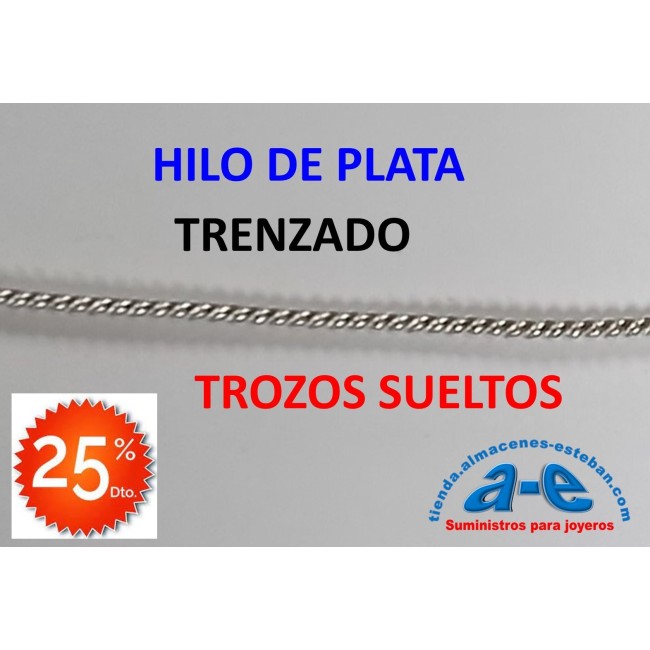 HILO PLATA TRENZADO 1,30MM (LOTE TROZOS N. 126)