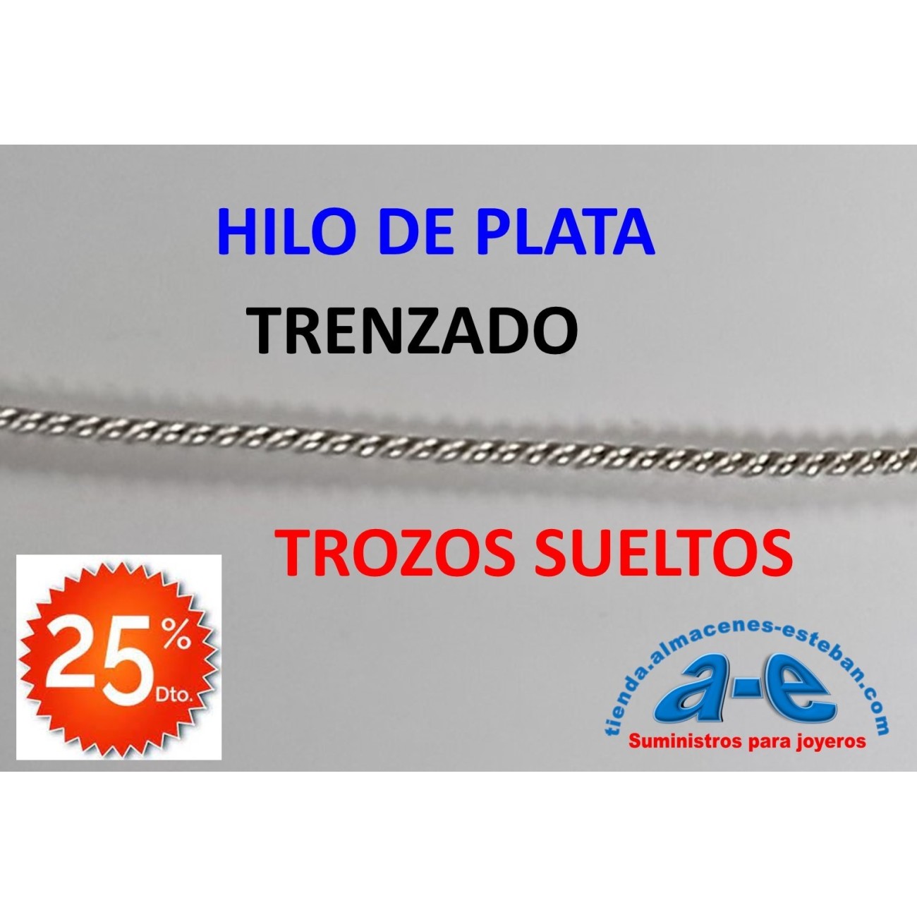 HILO PLATA TRENZADO 2,59MM (LOTE TROZOS N. 134)