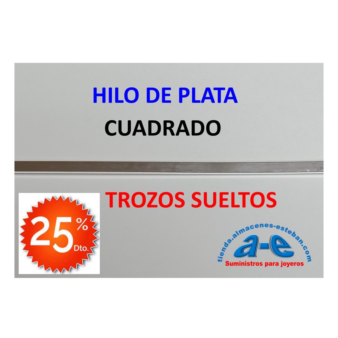 HILO PLATA CUADRADO 1,30MM (LOTE TROZOS N. 166)