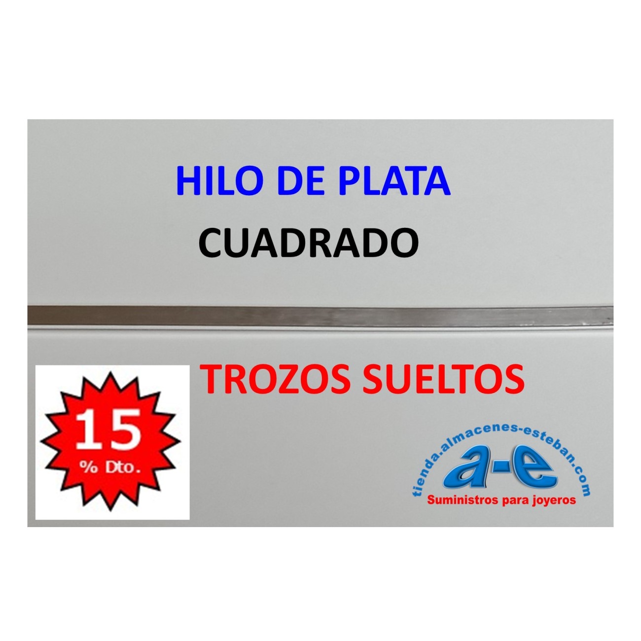 HILO PLATA CUADRADO 1,60MM (LOTE TROZOS N. 170)