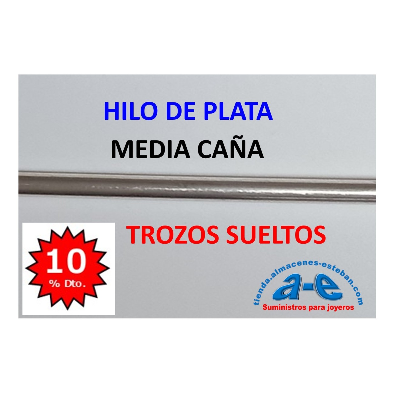 HILO PLATA MEDIA CAÑA 2,59x1,30MM (LOTE TROZOS N. 183)